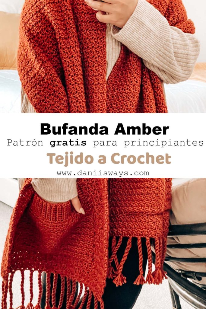 versus País giro Como tejer el Chal/Bufanda Amber a Crochet